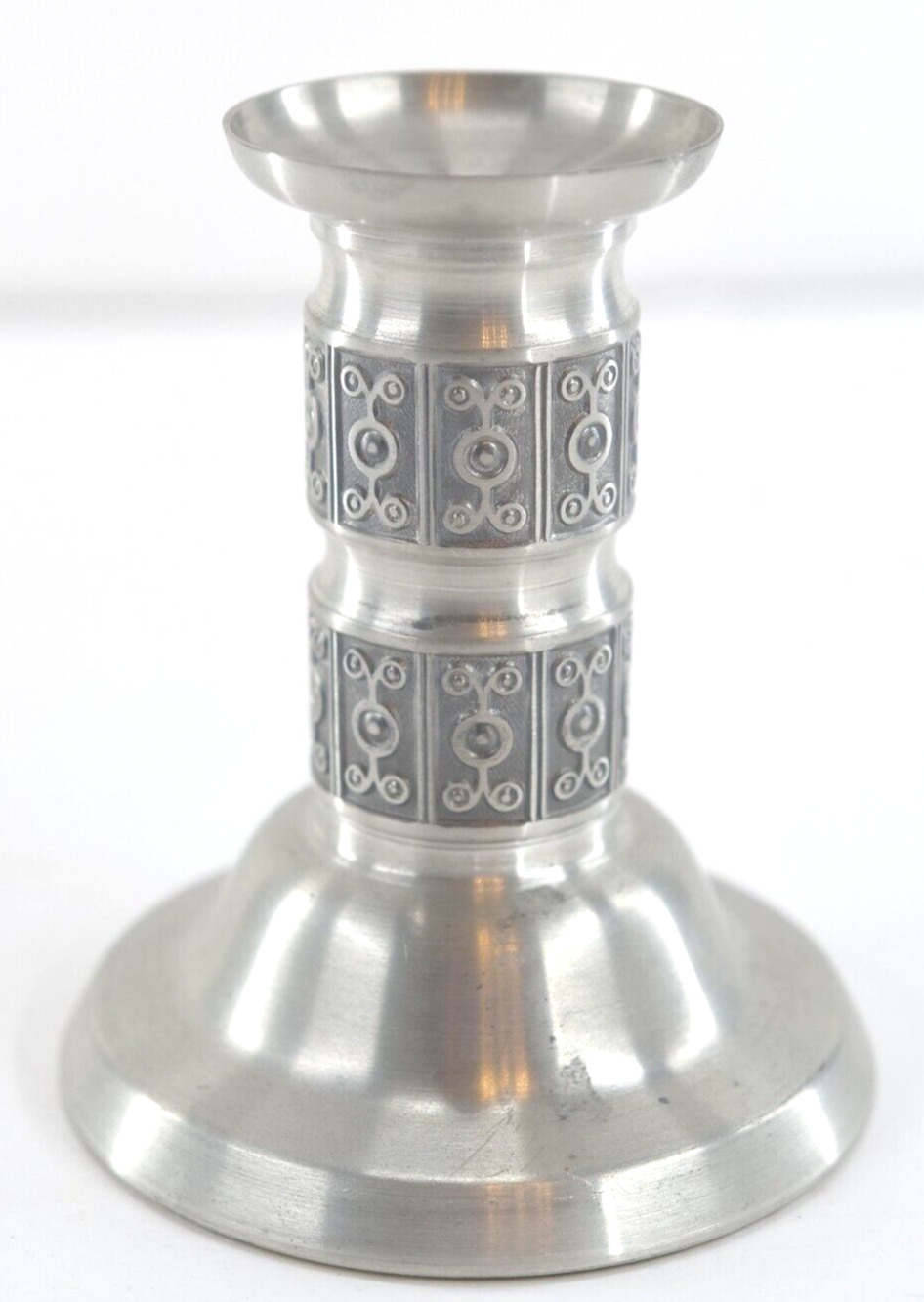 CANDLE HOLDER PEWTER HAUGRUD NORWAY A32 4 1/2" VINTAGE